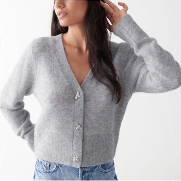 Atelier Paris & Other Stories Gray Alpaca Blend Cardigan Bee‎ Cardigan Size XS - Picture 1 of 10